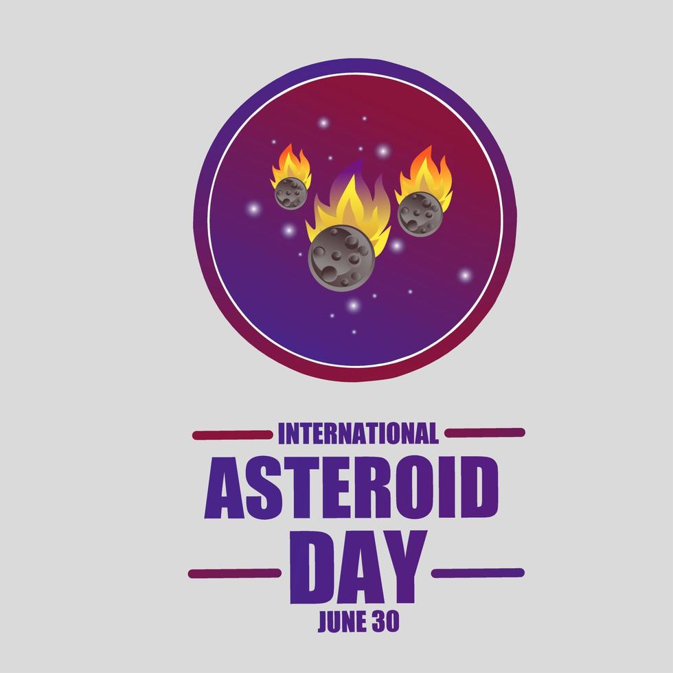 Ilustración de vector de día internacional de los asteroides