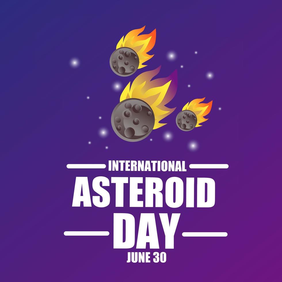Ilustración de vector de día internacional de los asteroides