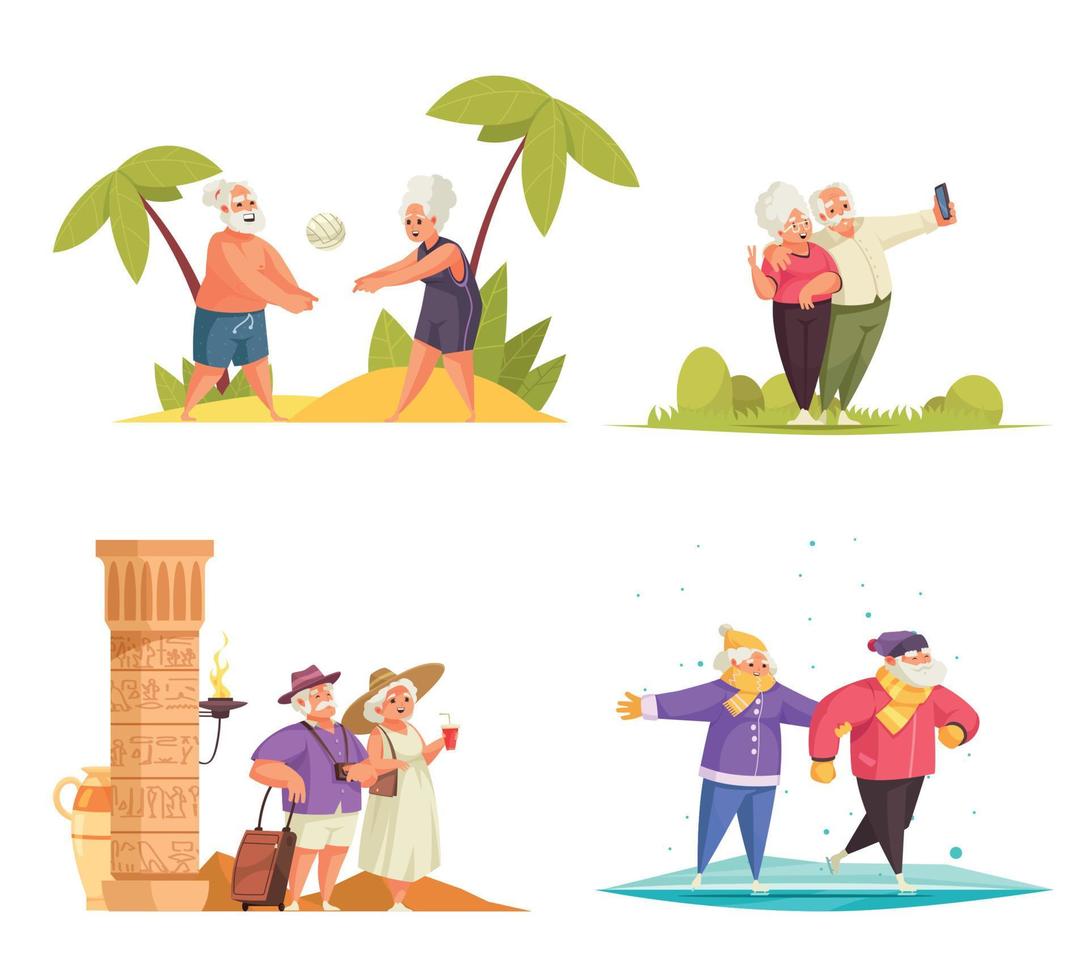 Old People Activity Concept vector