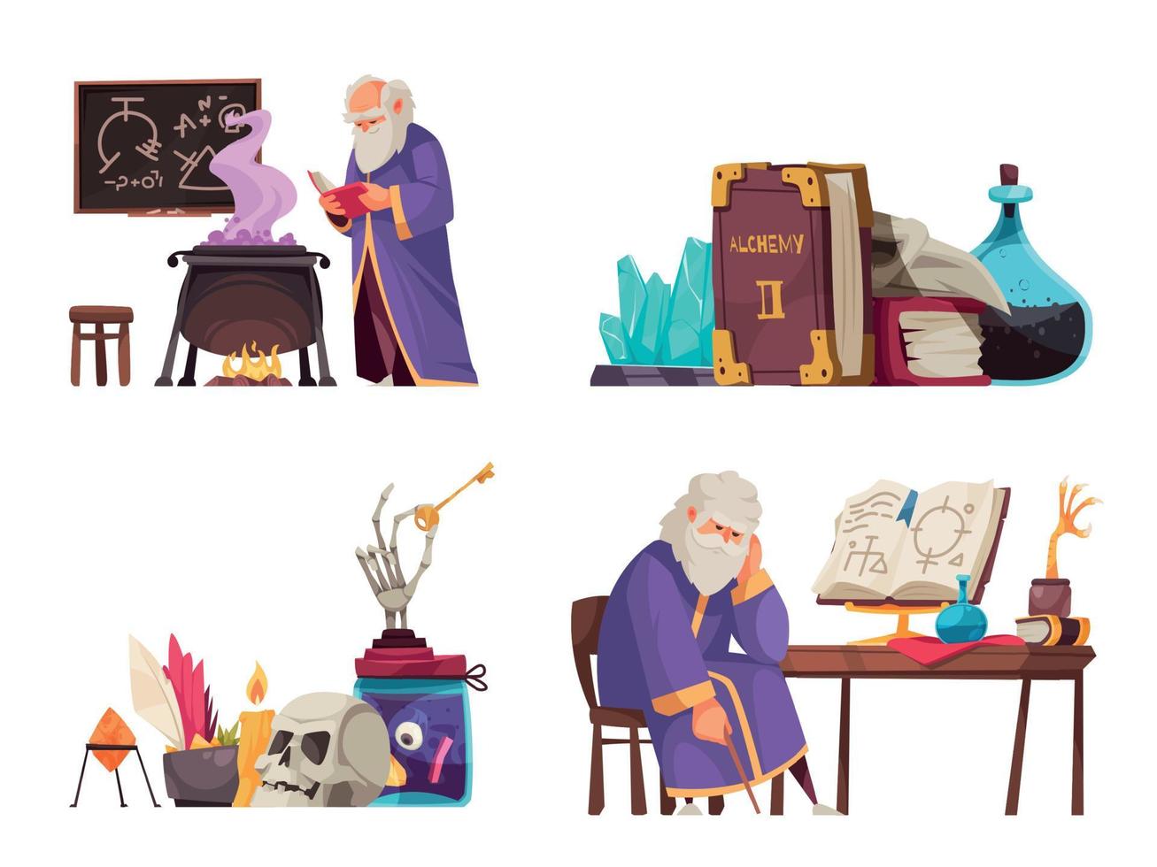 Cartoon Alchemy Compositions vector
