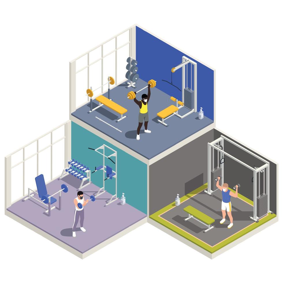 Workout Fitness Isometric Facility vector