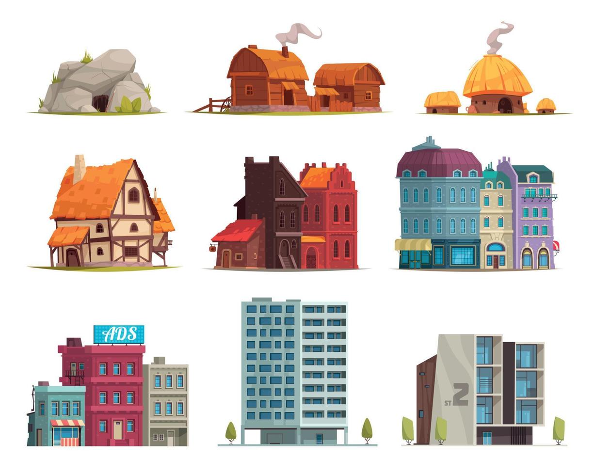Architectural Housing Evolution Set vector