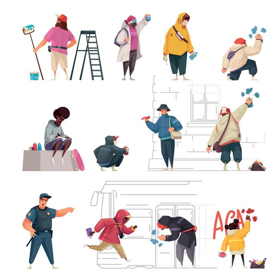 Graffiti Artist Set vector