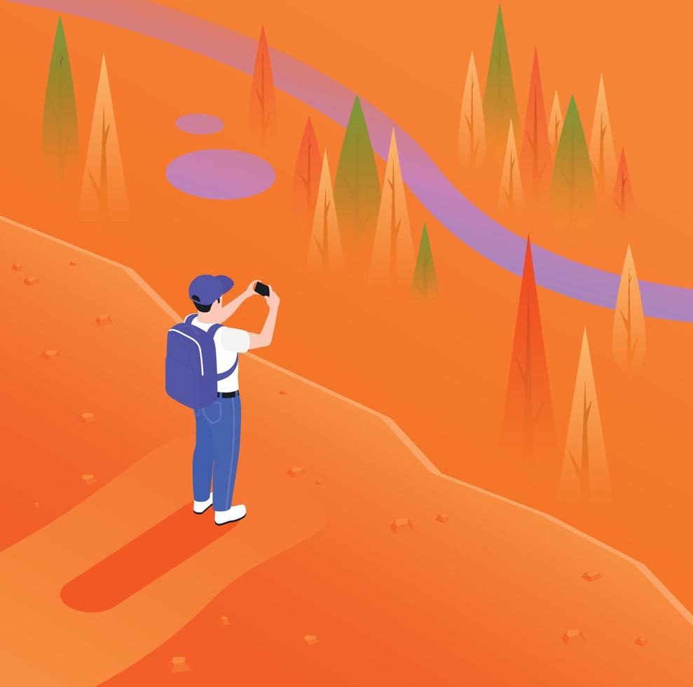 Mobile Photography Video Isometric vector