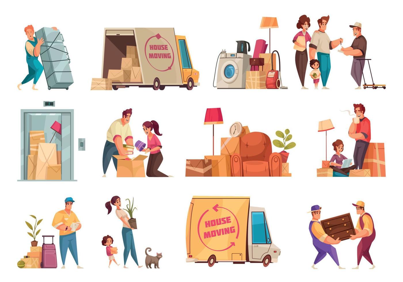 Moving New House Set vector