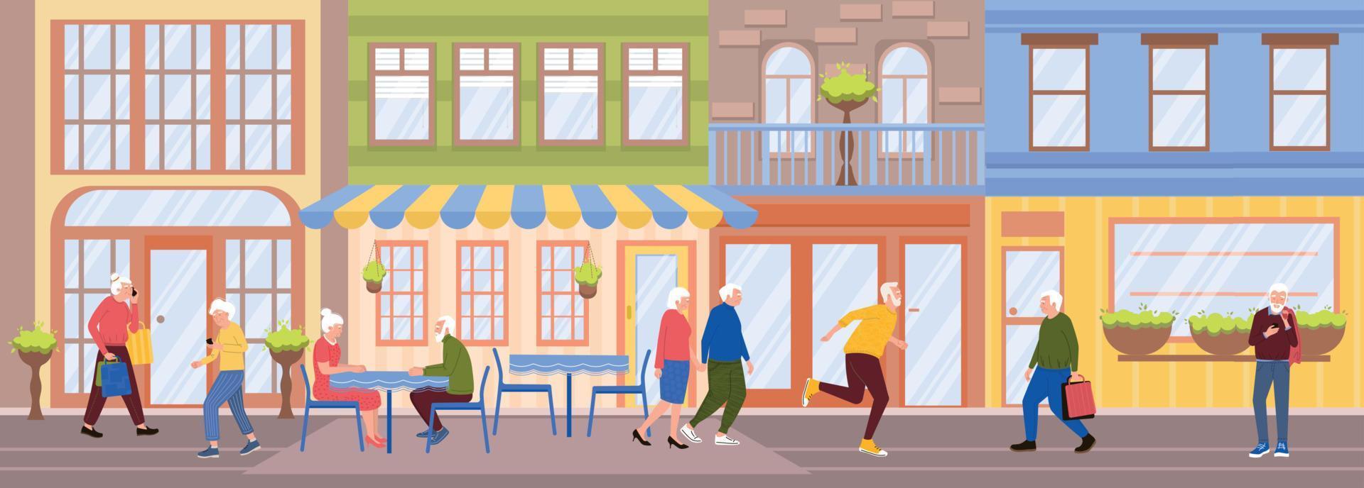 City Street People Flat vector