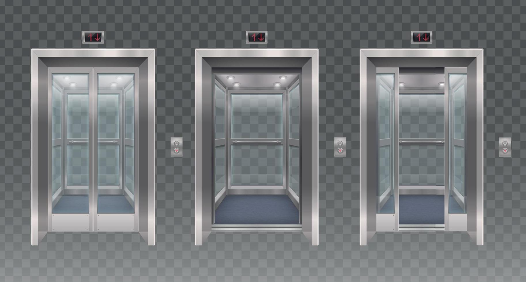 Metal Elevator Doors Set vector