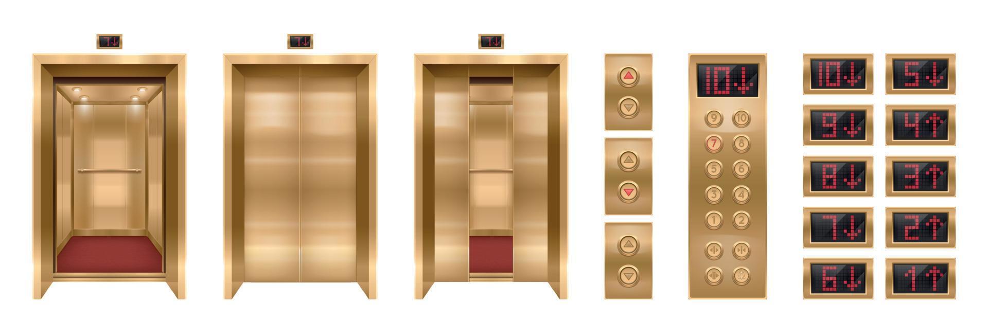 colección de elementos de ascensor de lujo vector