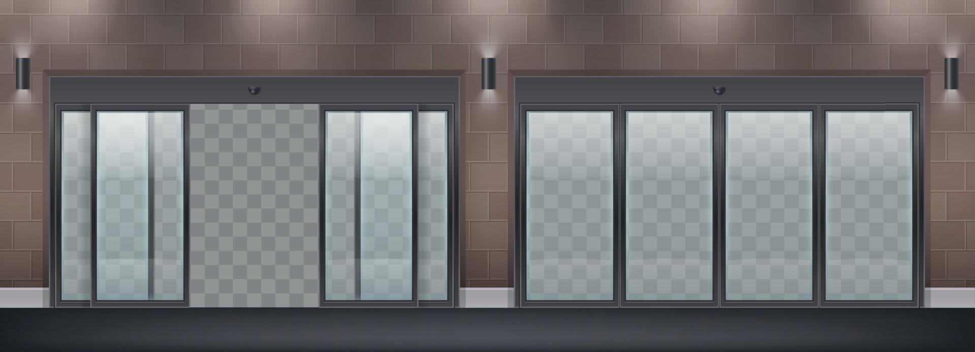 Entrance Doors Realistic Compositions vector
