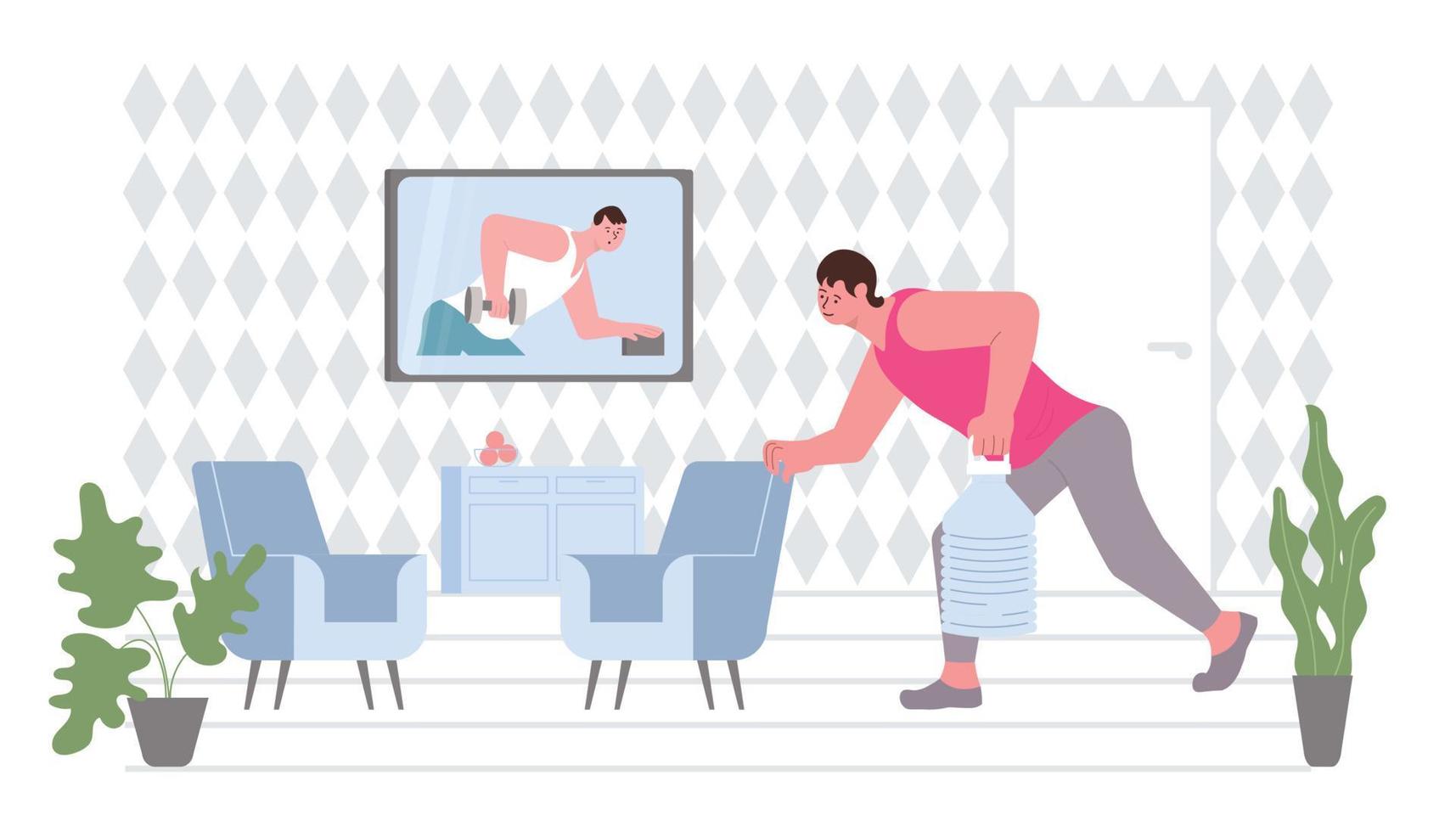 Online Fitness Flat Composition vector
