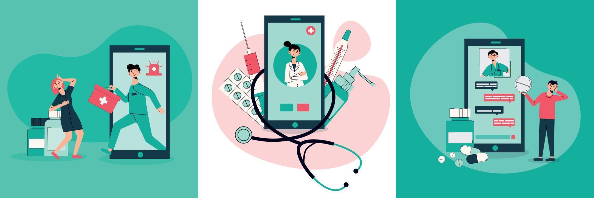 Online Medicine Concept vector