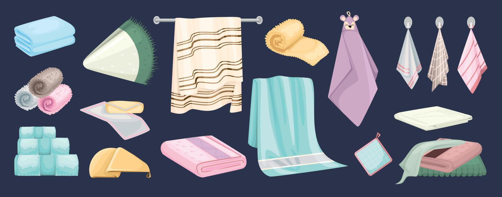 Towel Color Icons Collection vector