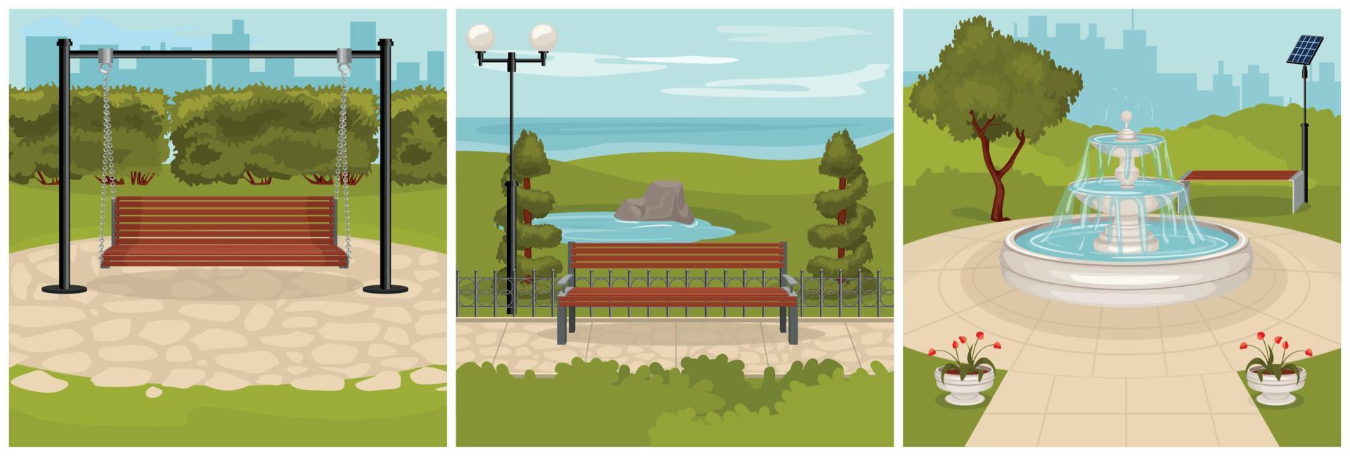 Park Elements Design Concept vector