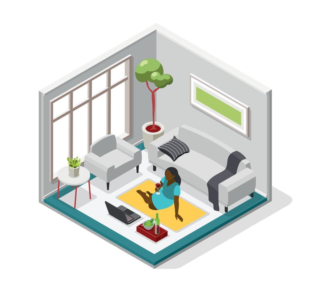 Loneliness Isometric Composition vector
