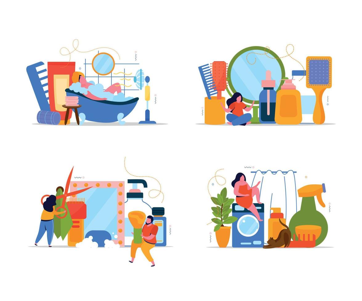 Bath Time 2x2 Design Concept vector