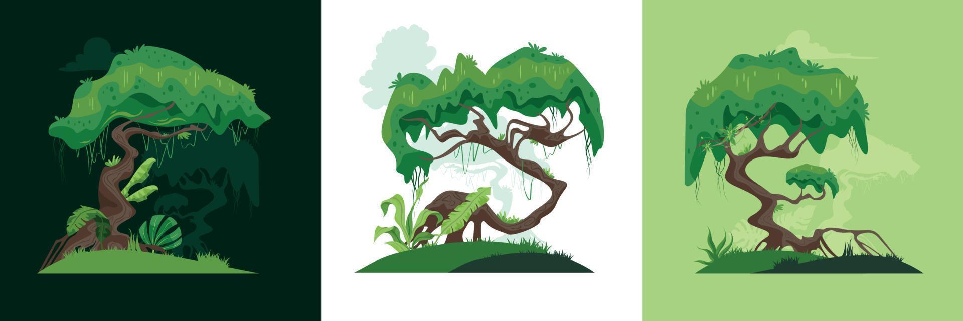Jungle Plants Design Concept vector