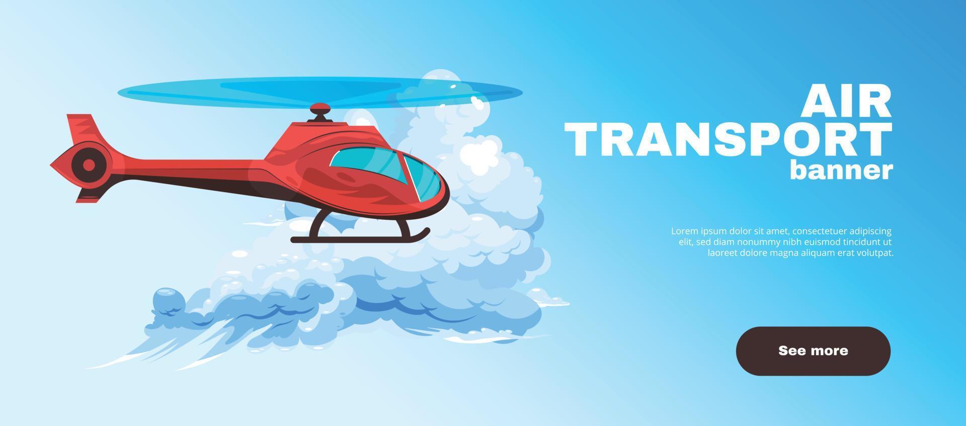 Air Transport Horizontal Banner vector