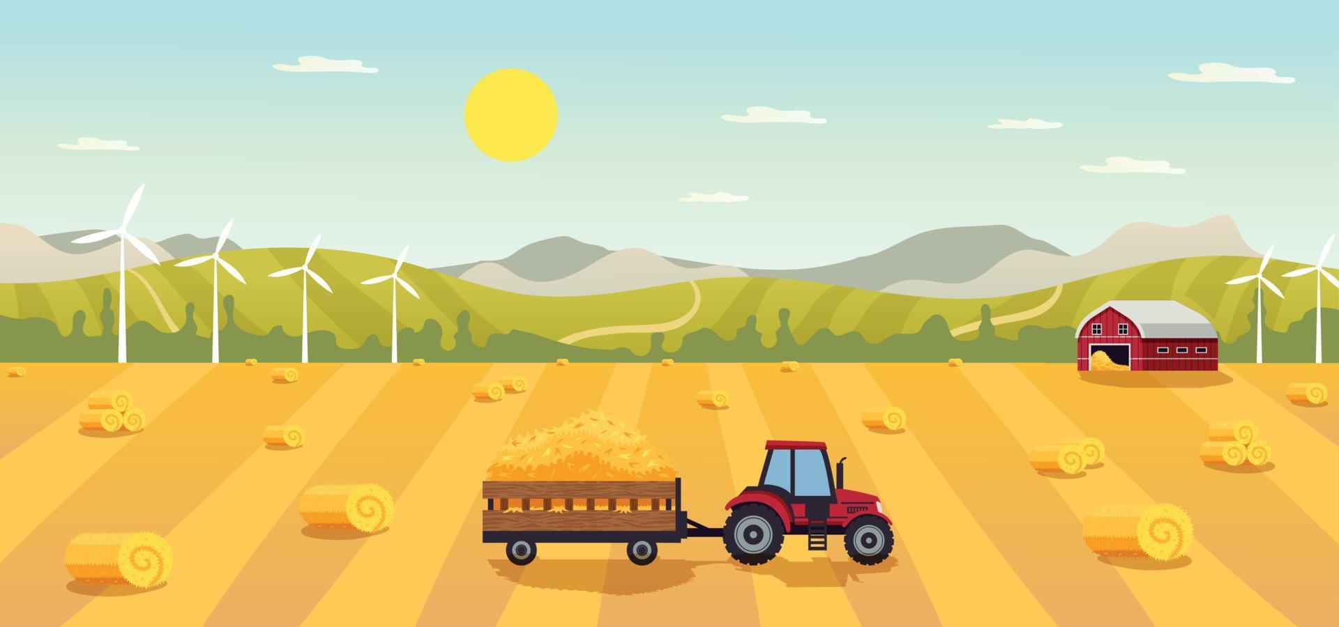 Farming Countryside Landscape Composition vector