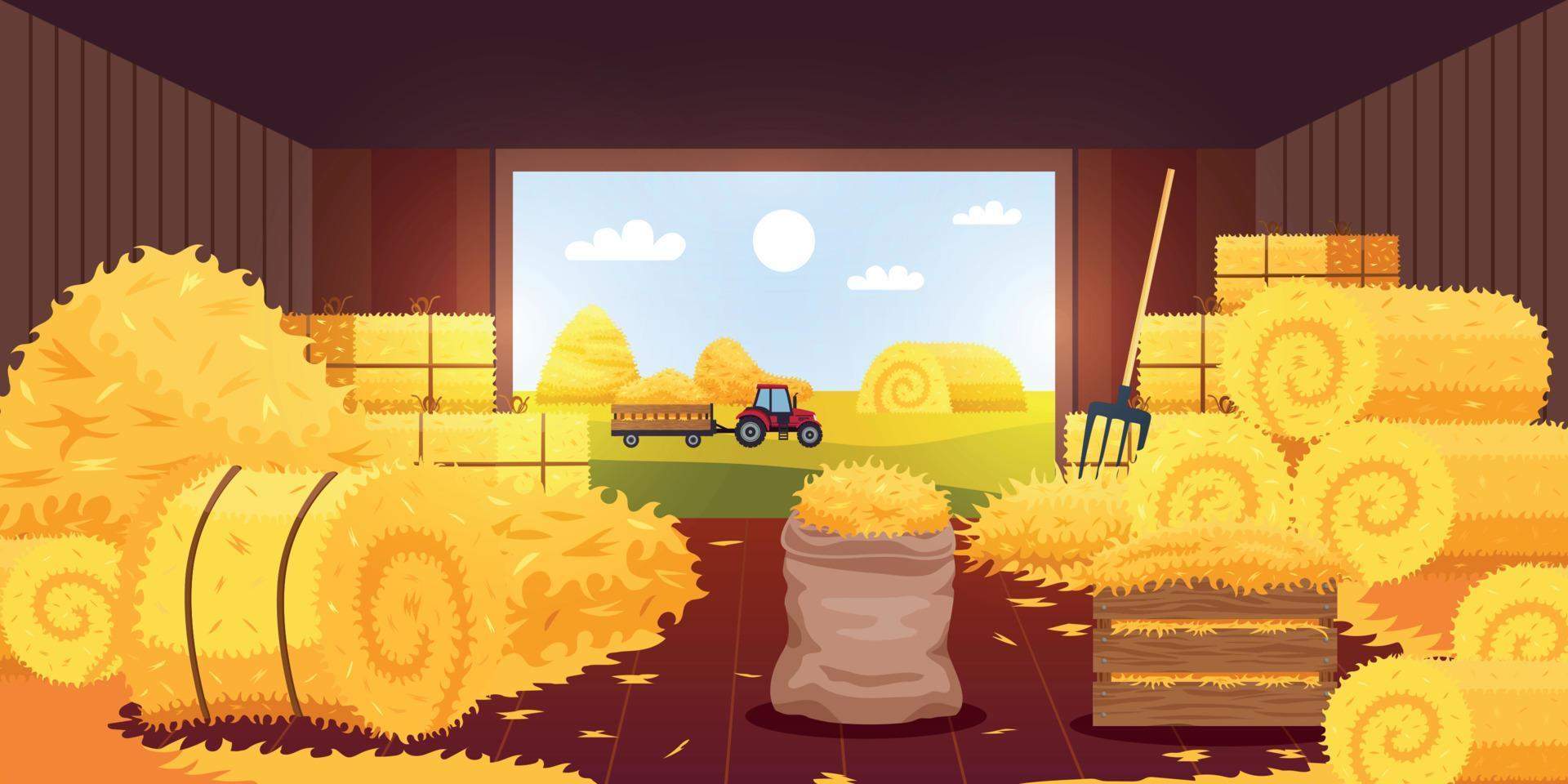 Bales Hay Barn Composition vector