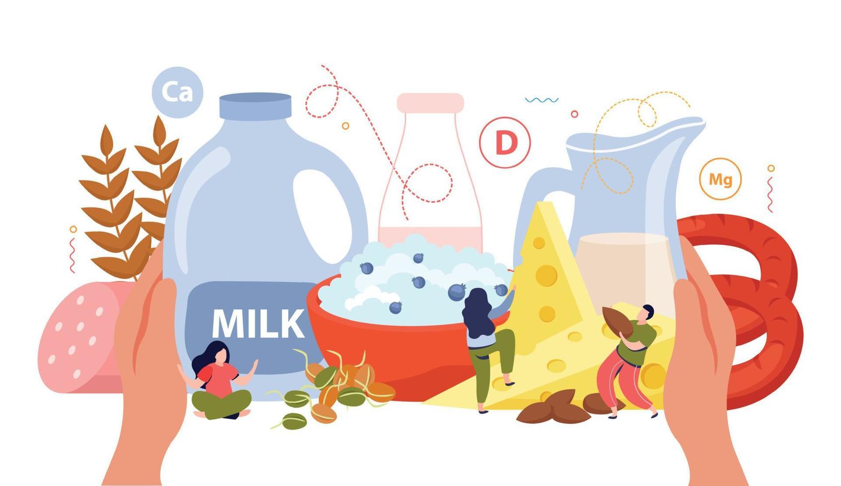 Milk Usage Flat Concept vector
