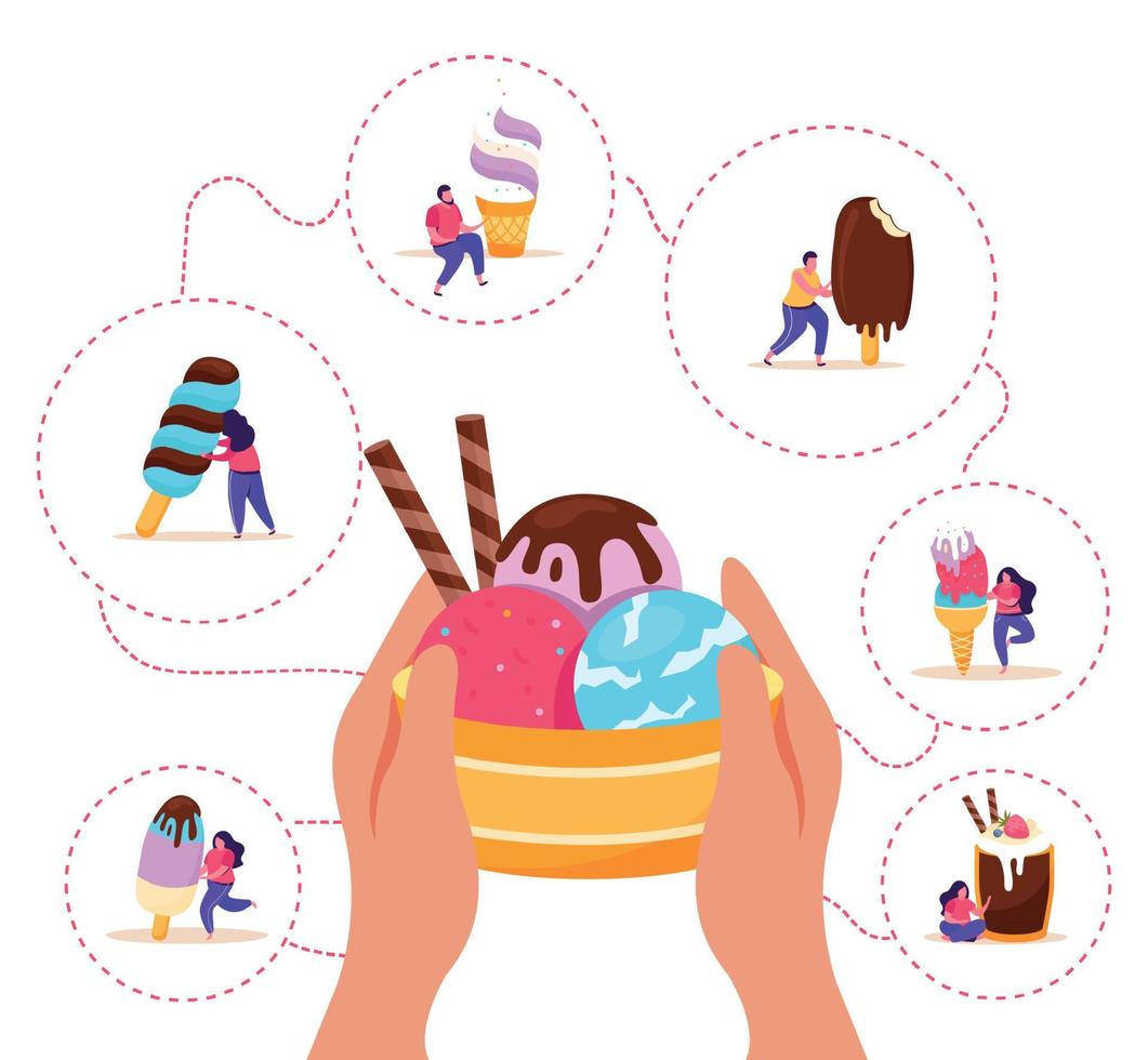 fondo plano helado vector