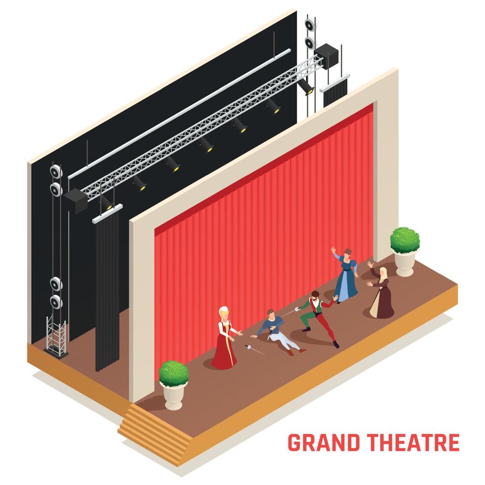 Theatre Isometric Concept vector