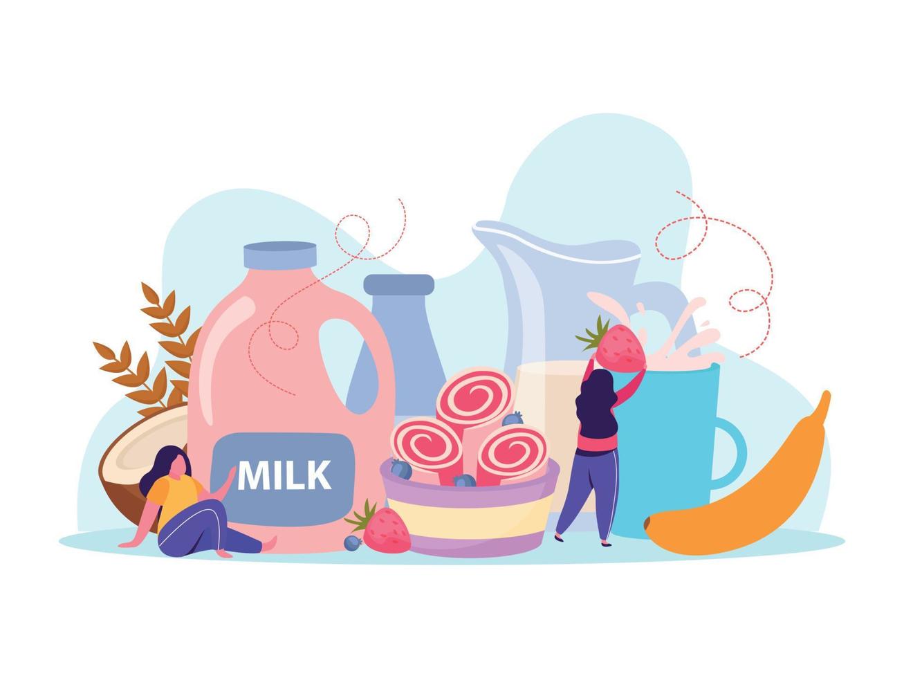Ice Cream Flat Composition vector