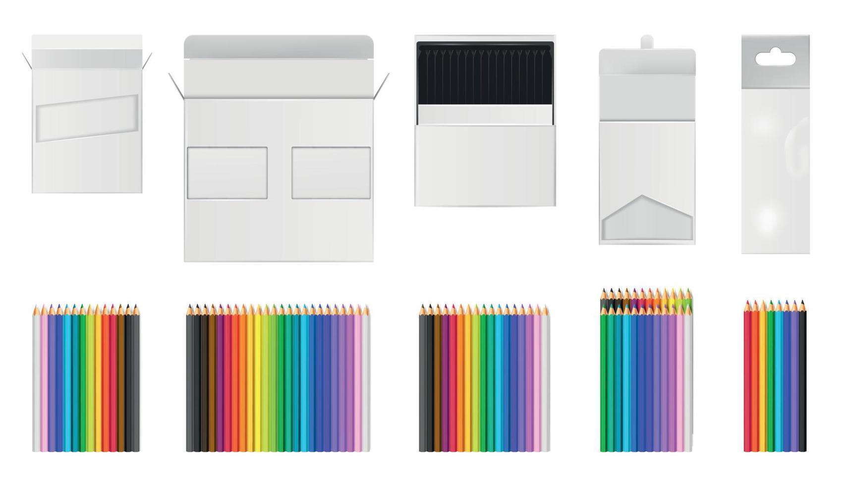 Colored Pencils Multicolored Set vector