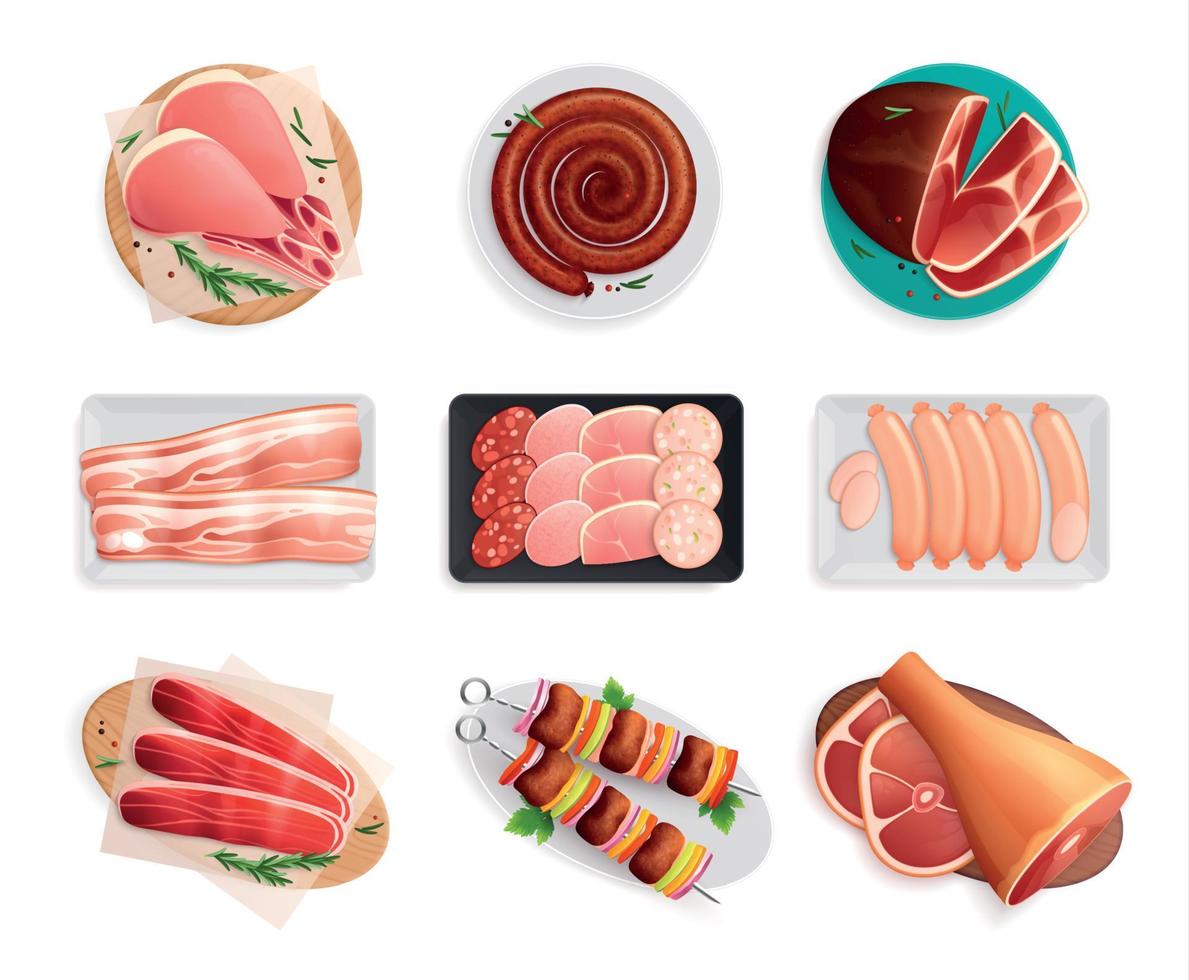 Meat Products Set vector