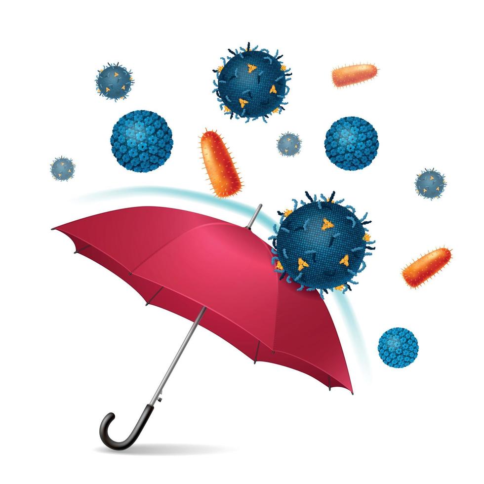 Red Realistic Umbrella Composition vector