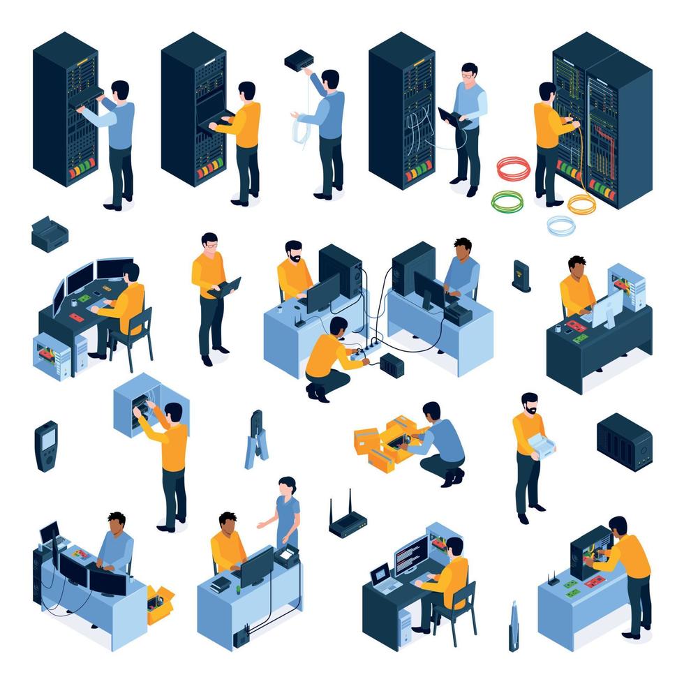 System Administrator Icons Set vector