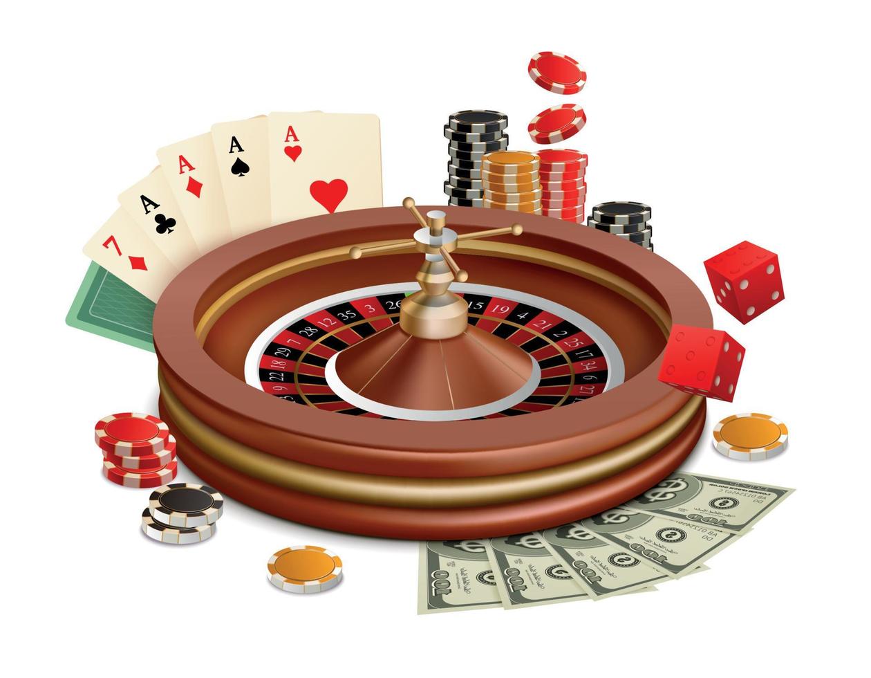 Ilustración realista de casino vector