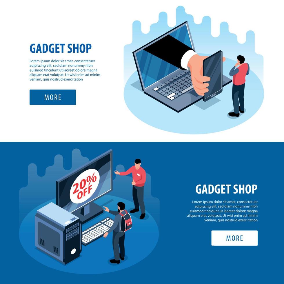 Gadget Shop Banners Set vector