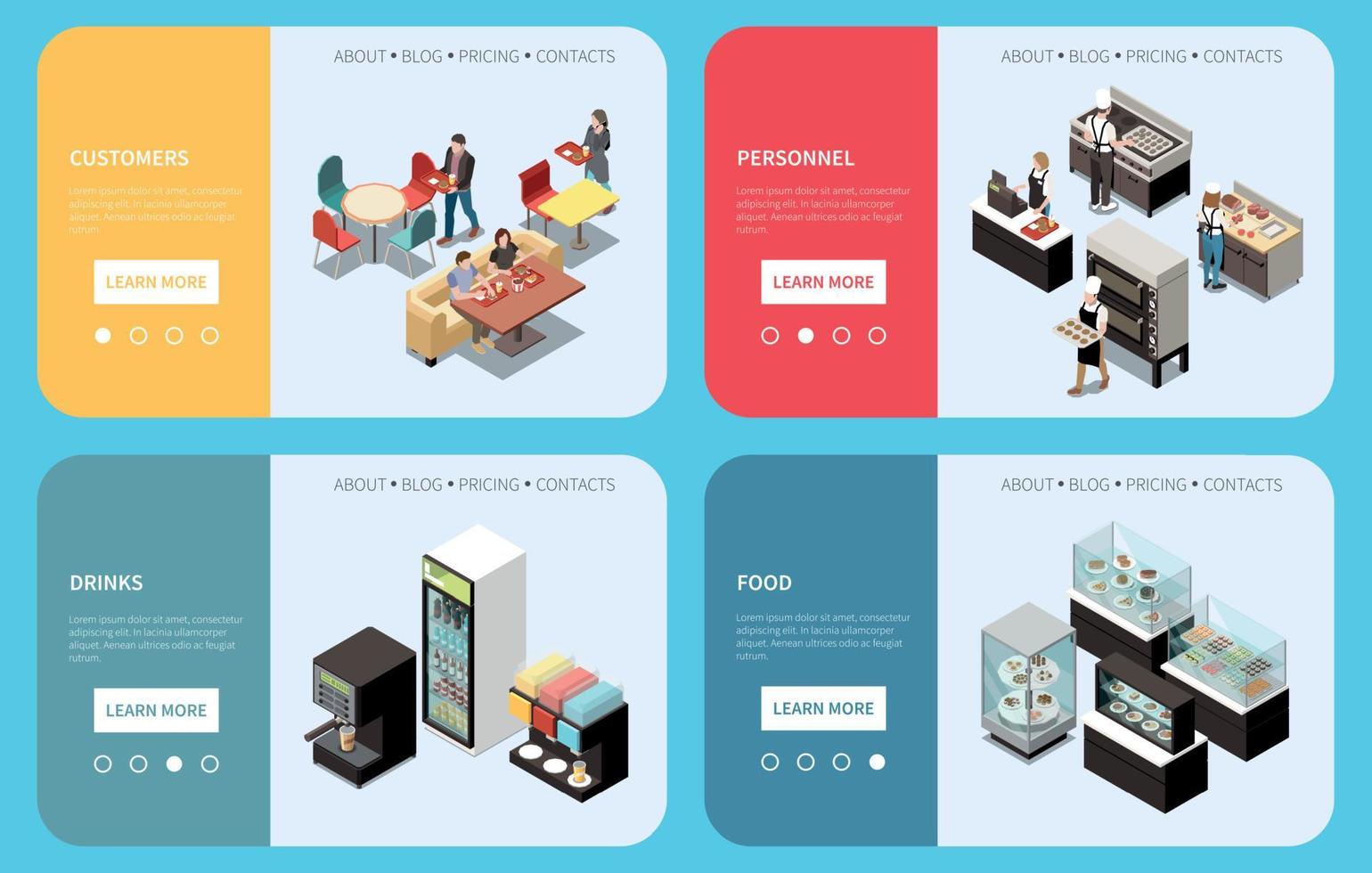 Food Court Isometric Concept vector