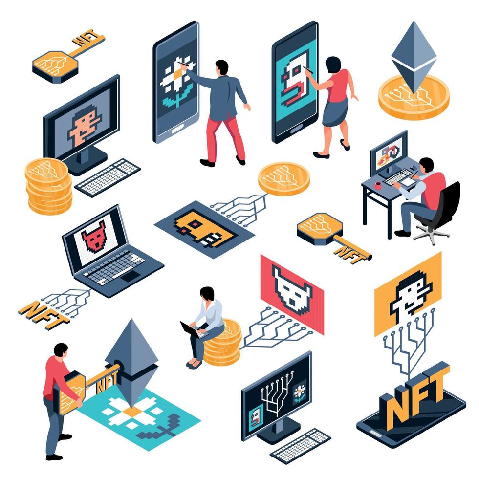 Crypto NFT Icon Set vector