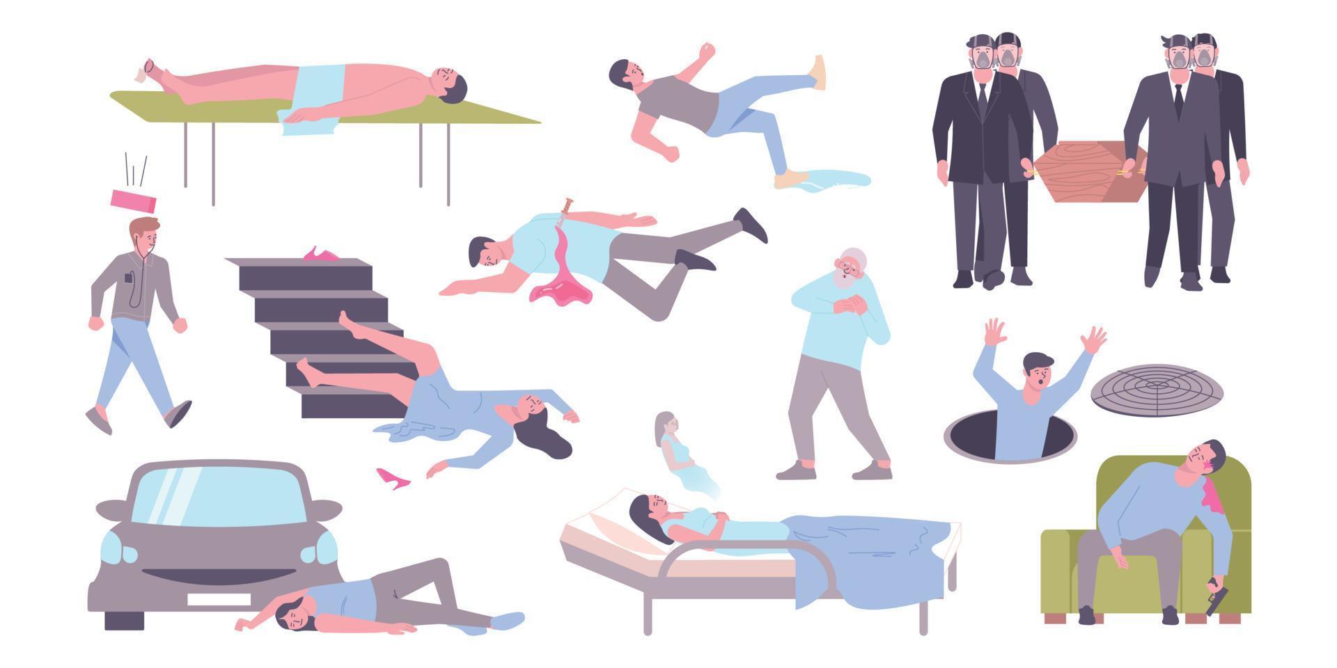 Death Flat Set vector
