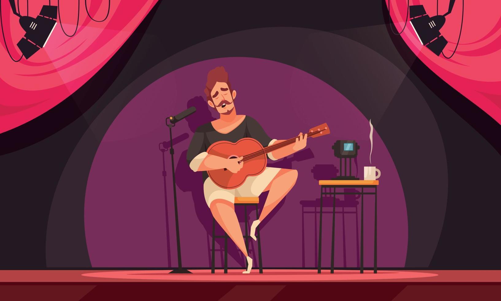 Stage Guitar Performance Composition vector