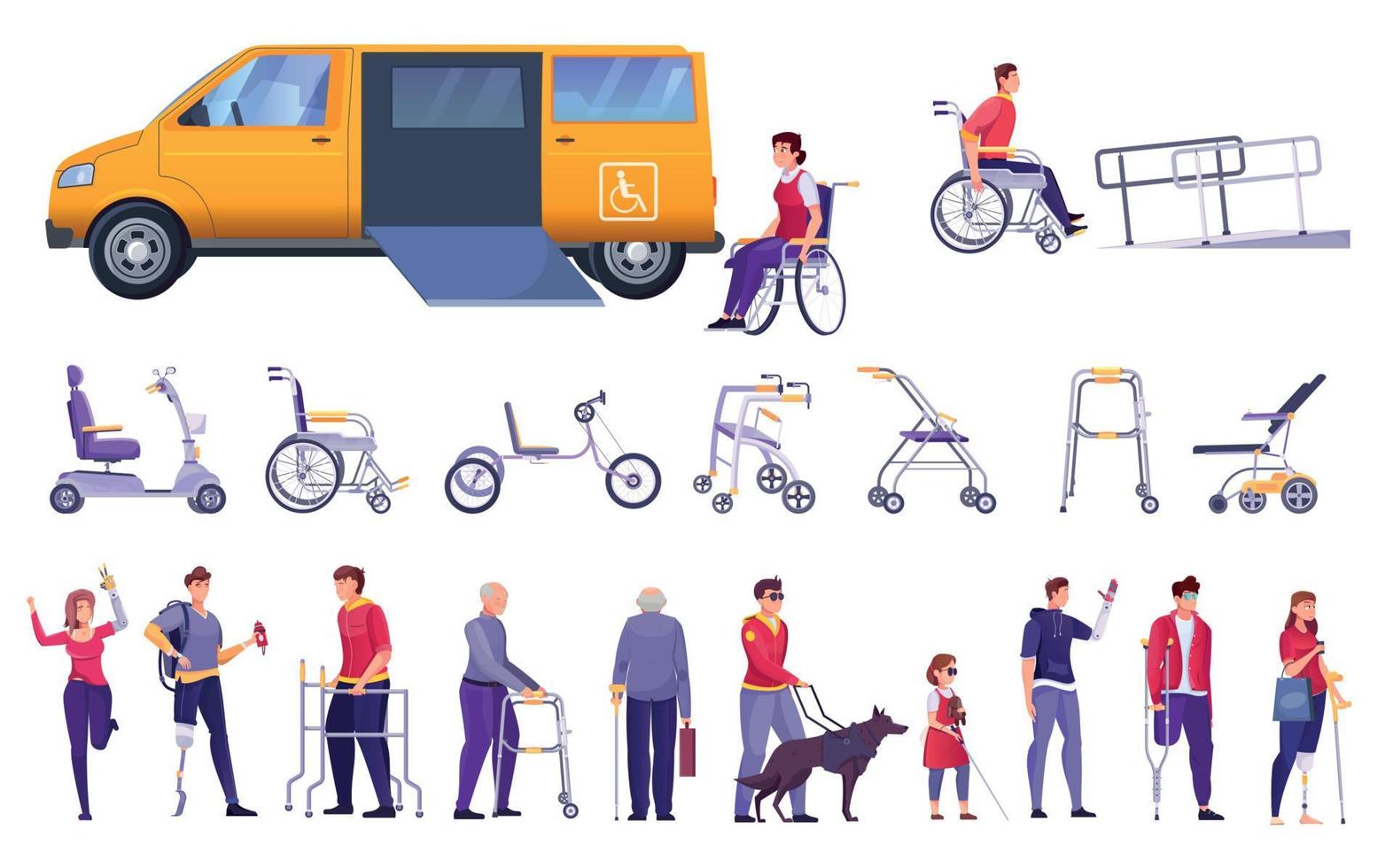 Transportations Of Disabled People vector