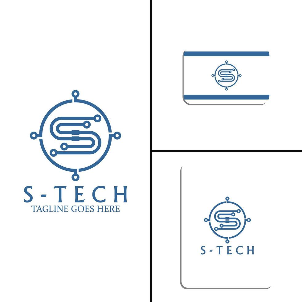 logotipo de tecnología letra s vector
