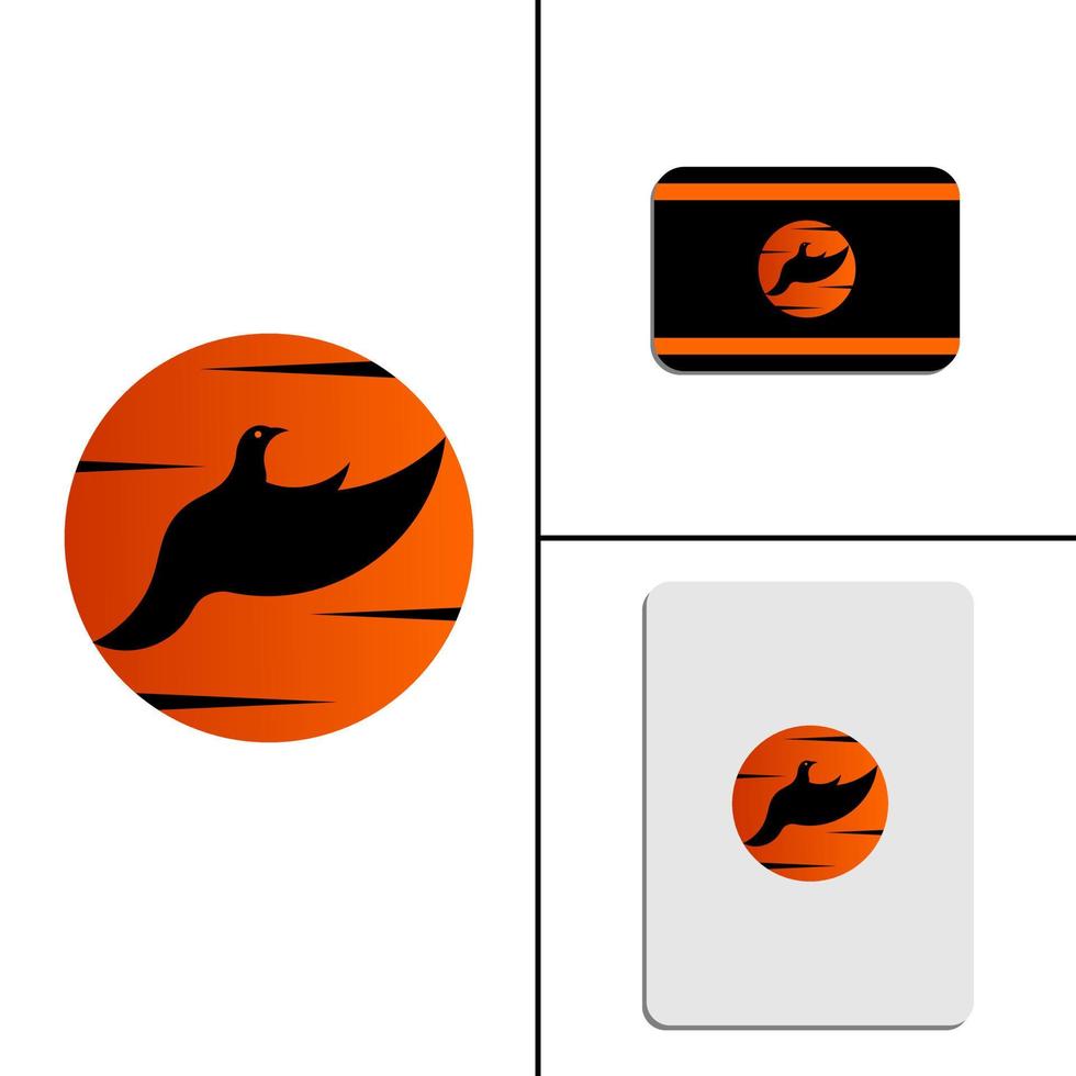 logotipo de silueta de pájaro minimalista vector