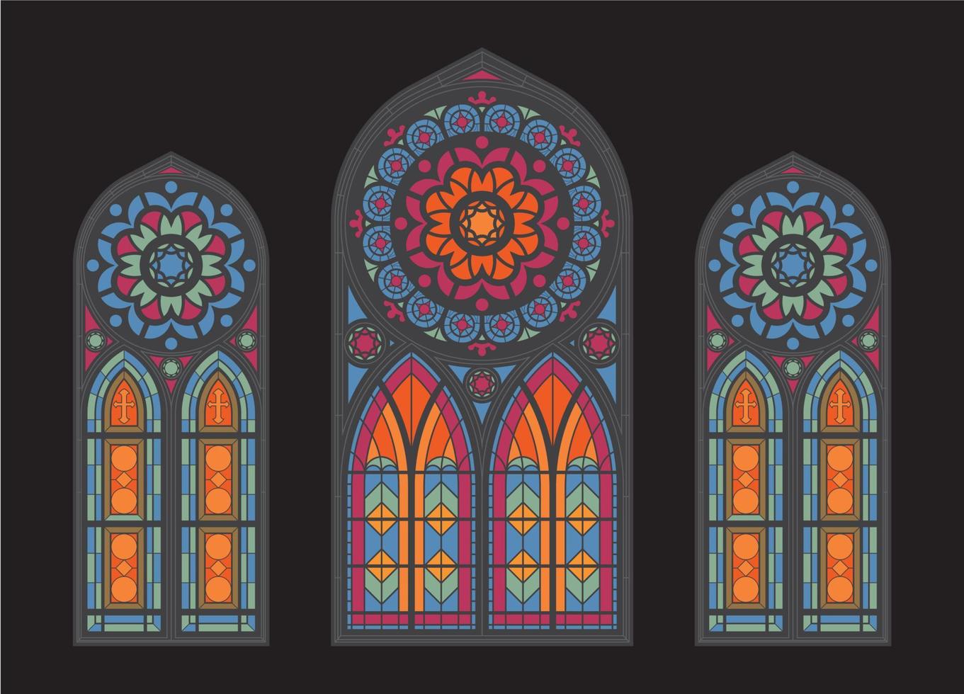 Cathedral Mosaic Windows Background vector