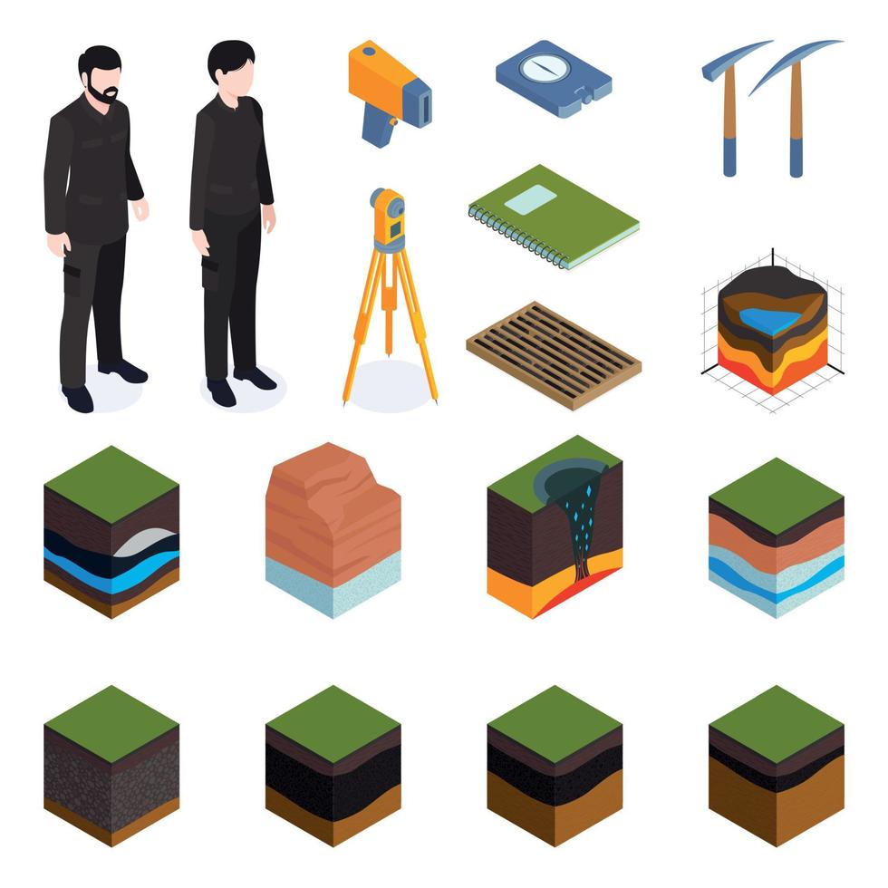 Earth Structure Exploration Set vector