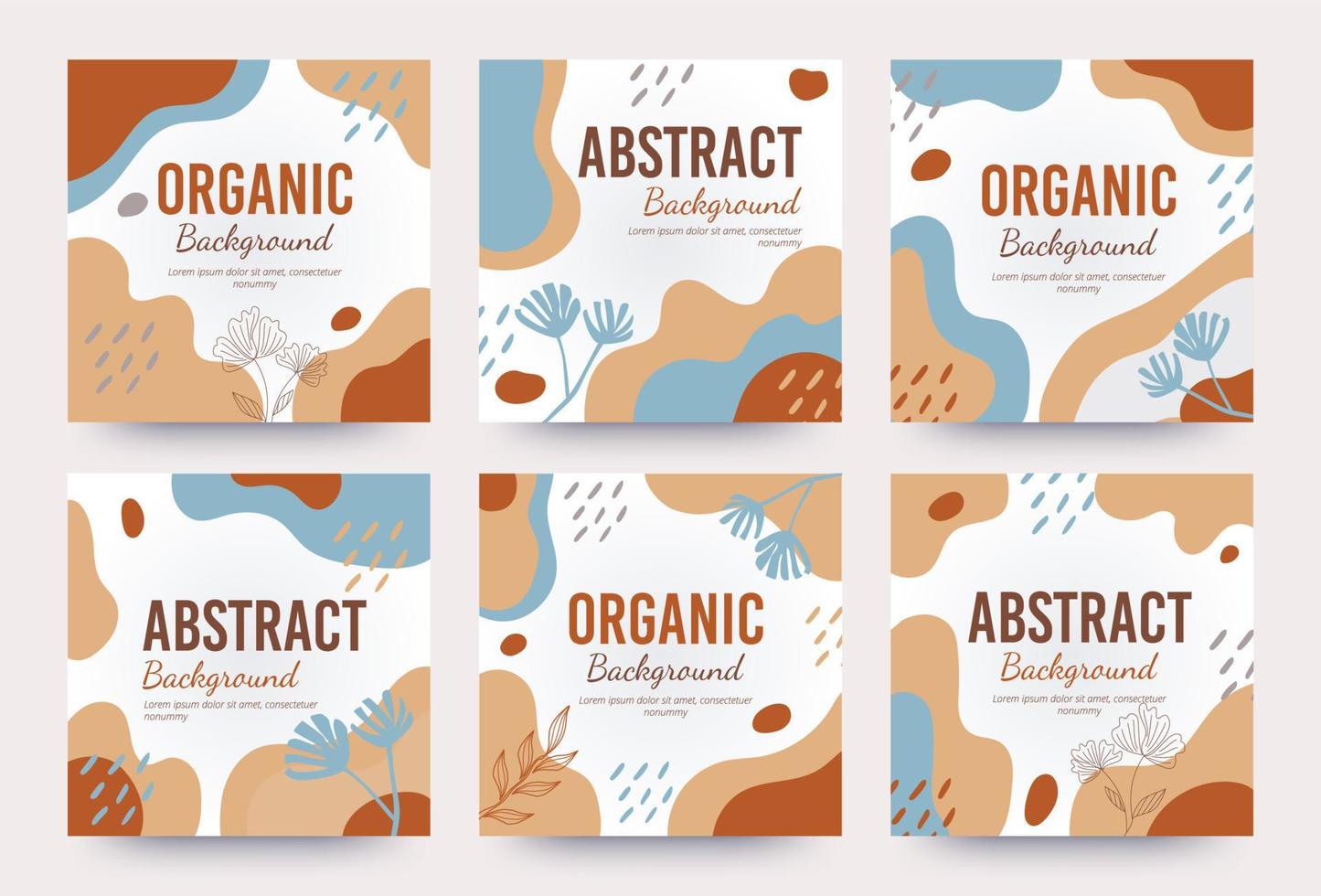 Organic shape collection. Minimal cover and background. Social media post and template with organic shape. Abstract design. Hand drawn. Vector illustration.