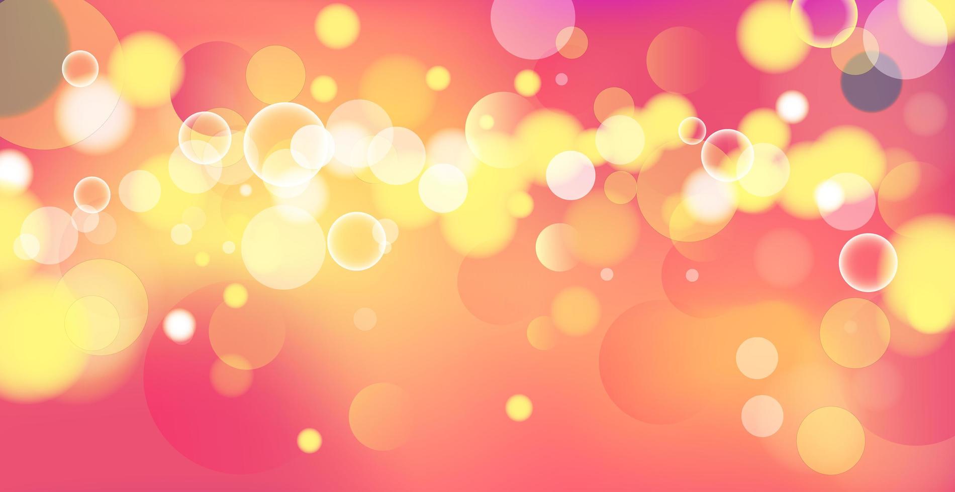 Abstract multicolored blurred bokeh on red background - Vector