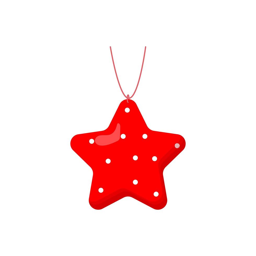 Cute christmas tree ball. Flat vector illustration