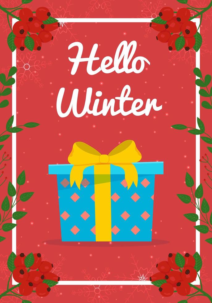 New Year 2022 card. Winter card design illustration for greetings, invitation, flyer, brochur. New year gift vector