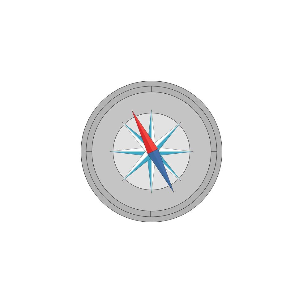 Compass in retro style. Vector art illustration. Travel vector icon.