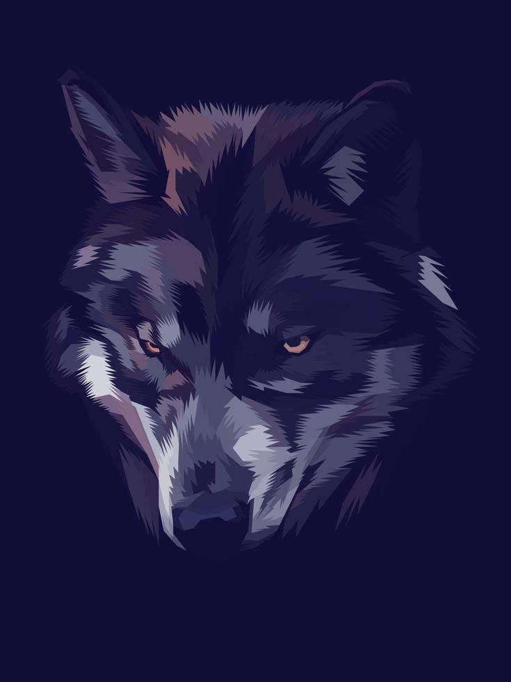 Wolf Head in the dark vector