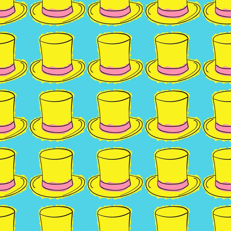 Top hat seamless pattern vector