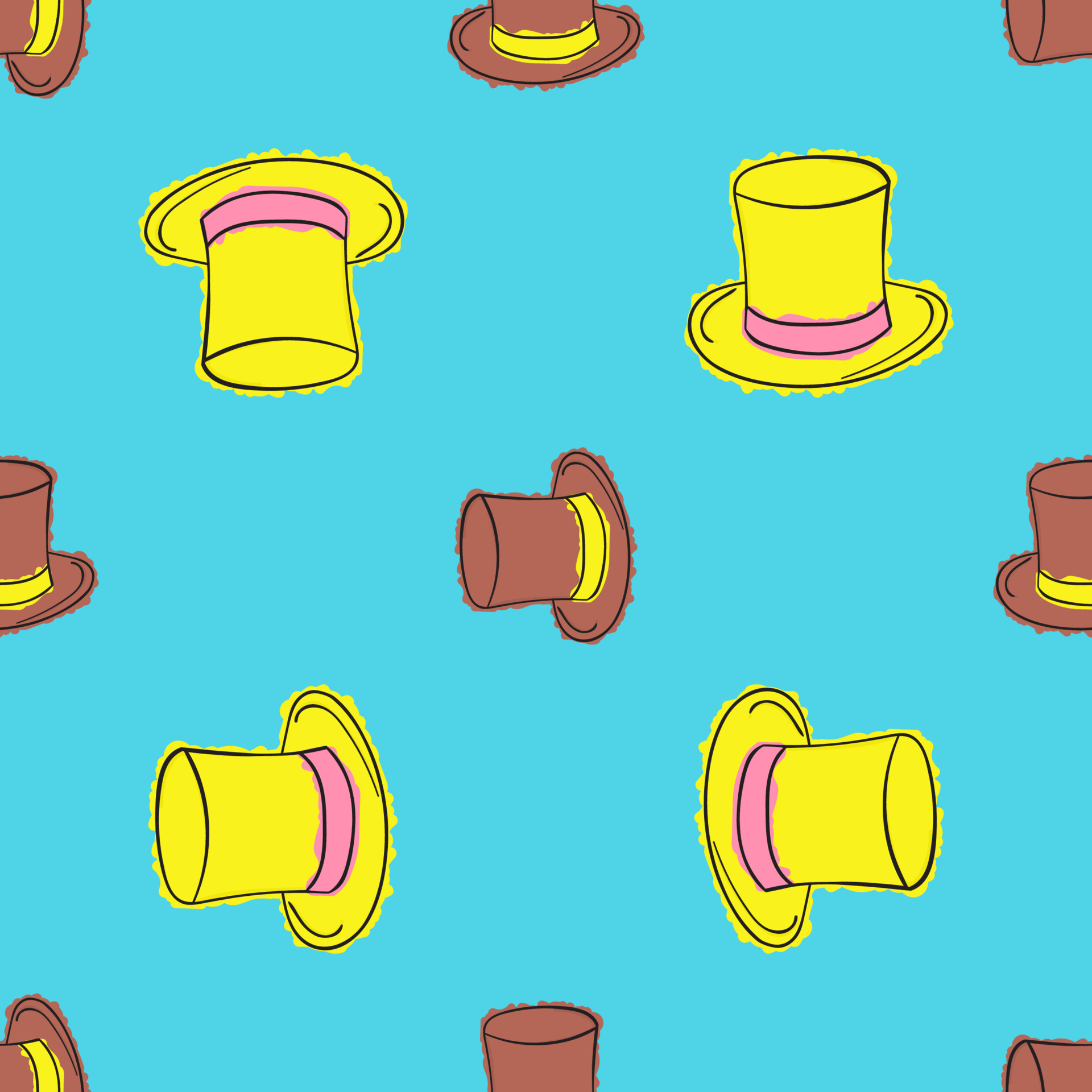 Top hat seamless pattern 4663612 Vector Art at Vecteezy